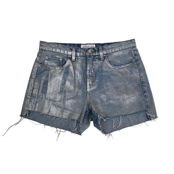 Derek Lam Pants - Derek Lam Denim Womens 27 Metallic Denim Jean Shorts
